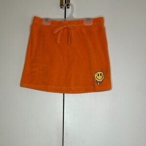 Terry Cloth Orange Mini Skirt